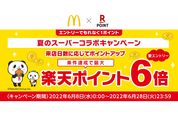 楽天、マクドナルドで楽天ポイント最大6倍還元キャンペーンを開始　来店日数に応じて還元率がアップ