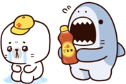 かどごま×サメーズ コラボスタンプ