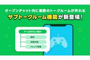 LINEオープンチャット、サブトークルーム機能の提供を開始　話題別に複数のトークルームを作成できる