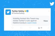 Twitter、ポリシー違反のツイートにラベルを表示　一方的な削除はしない方針へ