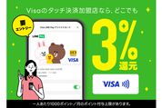 Visa LINE Payプリペイドカード、ポイント還元率を2％→3％に引き上げ　1月10日から