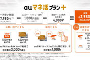 KDDI、毎月4000ポイント還元「auマネ活プラン＋」を提供開始　12月3日から