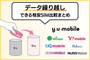 データ繰り越しできる格安SIM比較まとめ──余ったギガを無駄なく使えるのはどのプラン？
