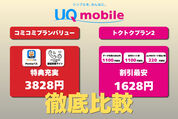 コミコミプランバリュー・トクトクプラン2徹底比較