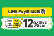 LINE Pay、最大12%還元キャンペーンを10月実施　スーパーとドラッグストアで