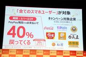 PayPay、大手飲食チェーンで40%還元キャンペーンを実施　全ユーザーを対象に2月から